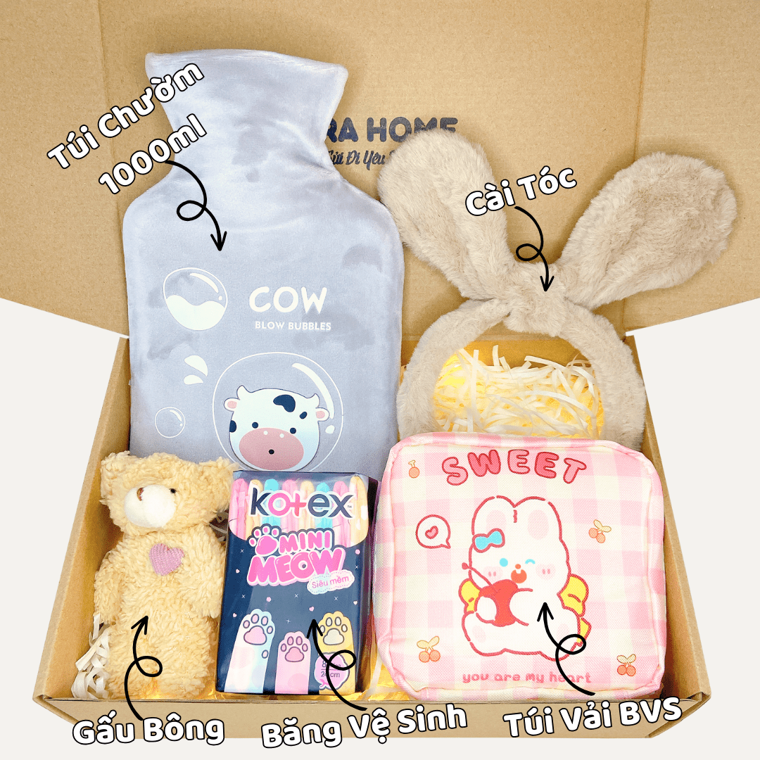 quà tặng cho con gái túi chườm nóng bụng kinh